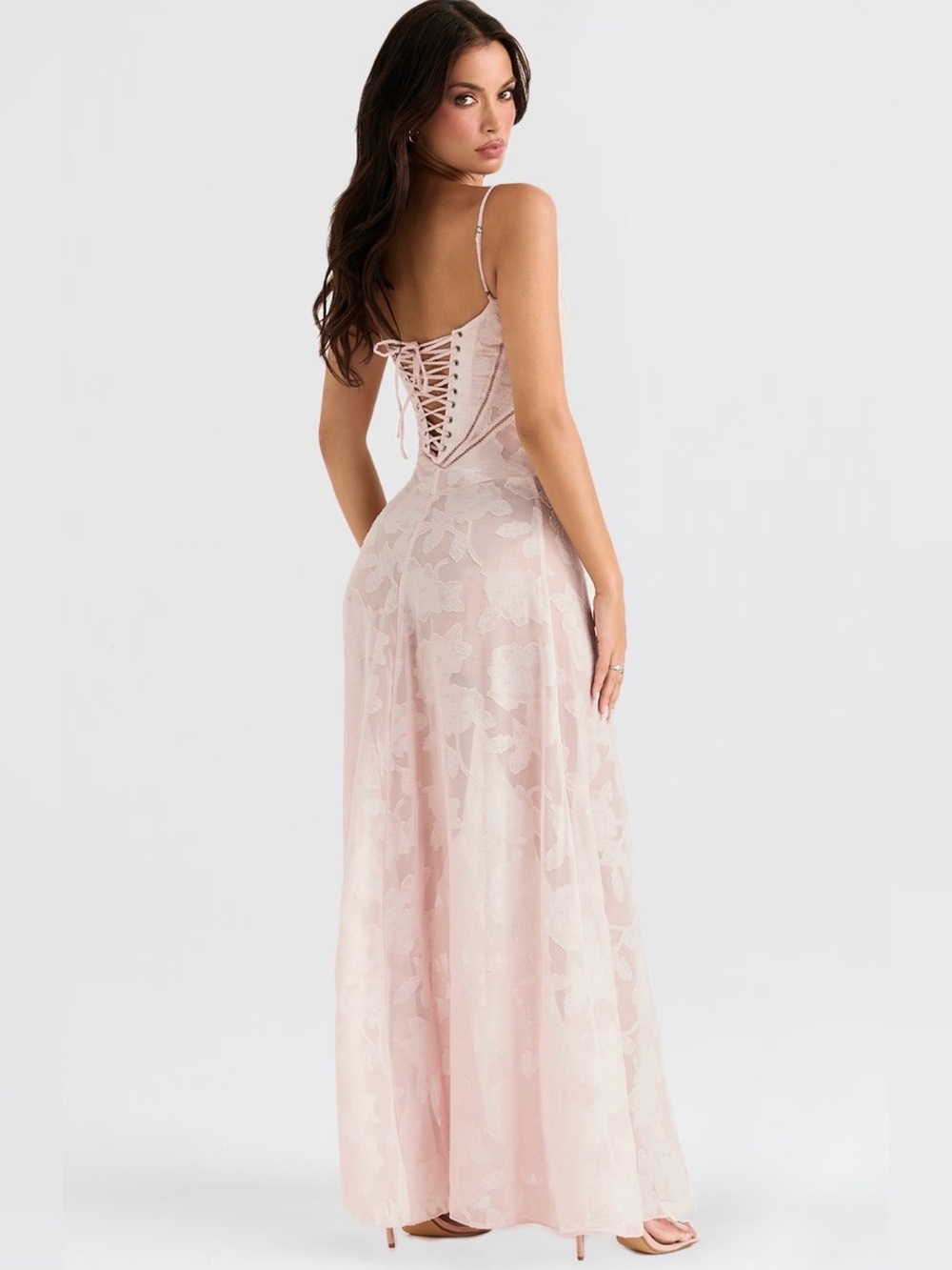 House of CB Blush Pink Lace Maxi Dress - Picture 6 of 15